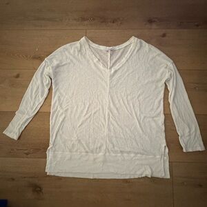 Women's Cream V-Neck Top
